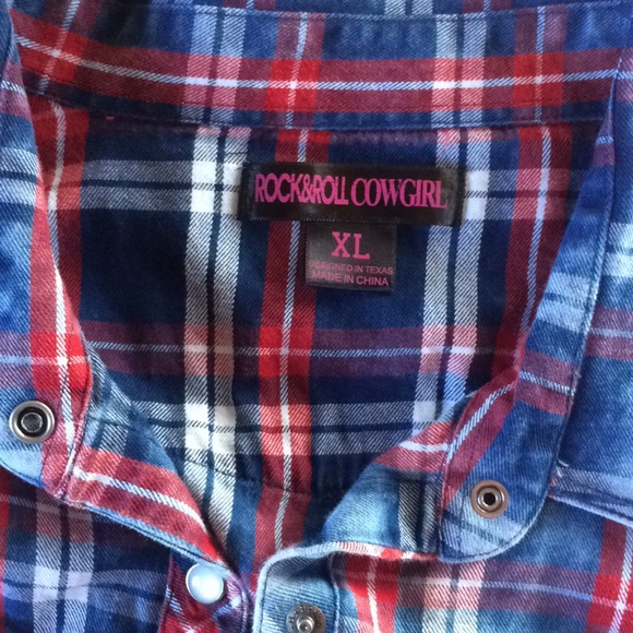 Rock & Roll Cowgirl western plaid shirt - Picture 6 of 8